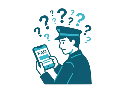 Drohnen-Pilot mit FAQ auf dem Smartphone