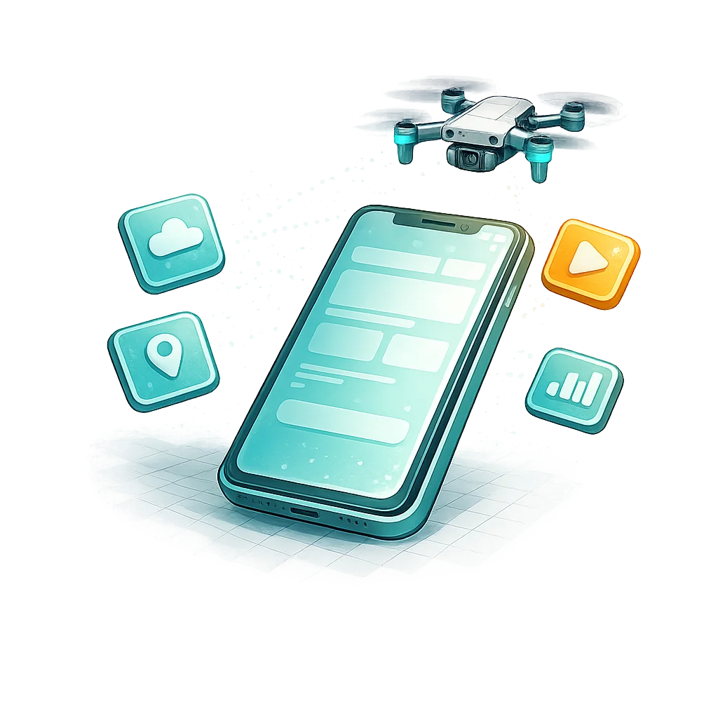 Drohnen-Apps auf Smartphone